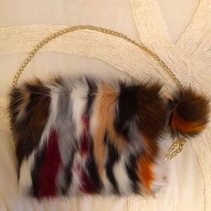 Faux Fur Multicolored Purse